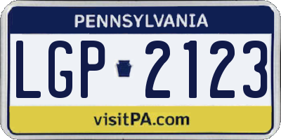 PA license plate LGP2123