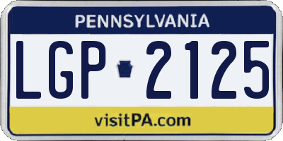 PA license plate LGP2125