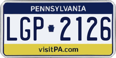 PA license plate LGP2126