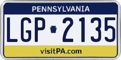 PA license plate LGP2135