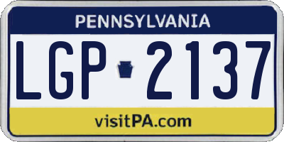 PA license plate LGP2137