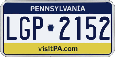 PA license plate LGP2152