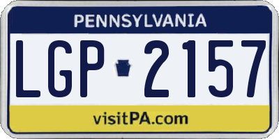 PA license plate LGP2157