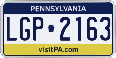 PA license plate LGP2163
