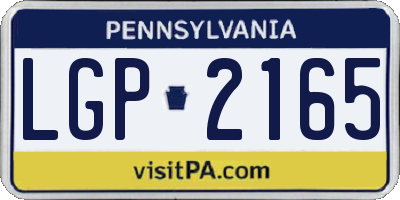 PA license plate LGP2165