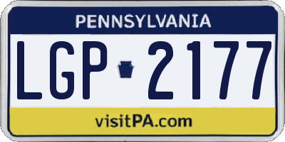 PA license plate LGP2177