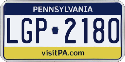 PA license plate LGP2180