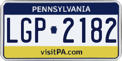 PA license plate LGP2182