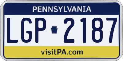 PA license plate LGP2187