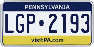 PA license plate LGP2193