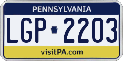 PA license plate LGP2203
