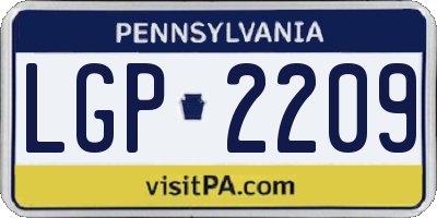 PA license plate LGP2209