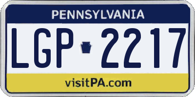 PA license plate LGP2217
