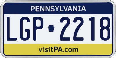 PA license plate LGP2218