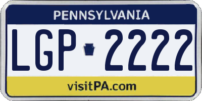 PA license plate LGP2222