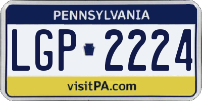 PA license plate LGP2224