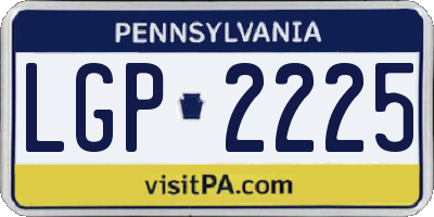 PA license plate LGP2225