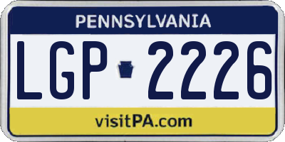 PA license plate LGP2226