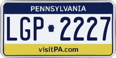 PA license plate LGP2227
