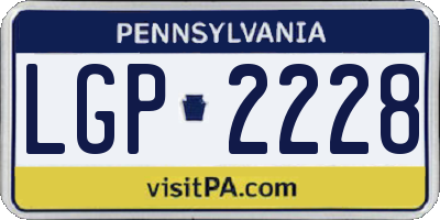 PA license plate LGP2228