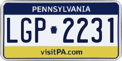 PA license plate LGP2231