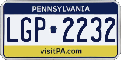 PA license plate LGP2232
