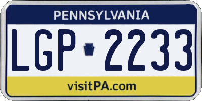 PA license plate LGP2233