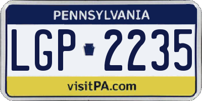 PA license plate LGP2235