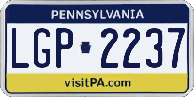PA license plate LGP2237