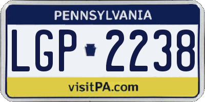 PA license plate LGP2238