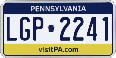 PA license plate LGP2241