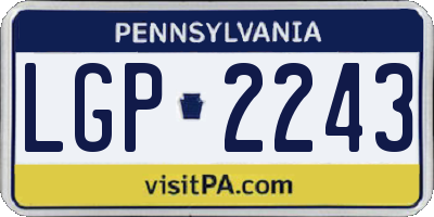 PA license plate LGP2243