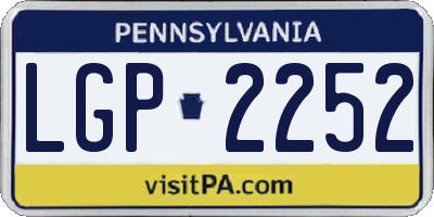 PA license plate LGP2252