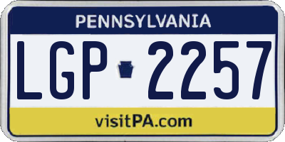 PA license plate LGP2257