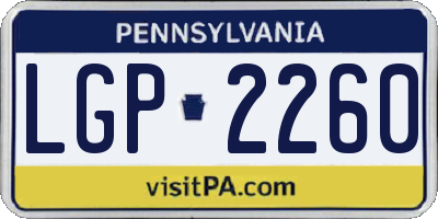 PA license plate LGP2260