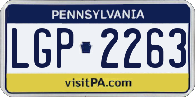 PA license plate LGP2263