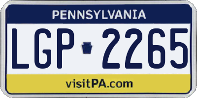 PA license plate LGP2265