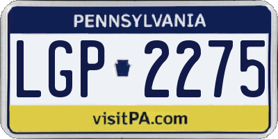 PA license plate LGP2275