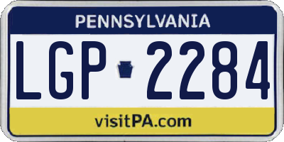 PA license plate LGP2284