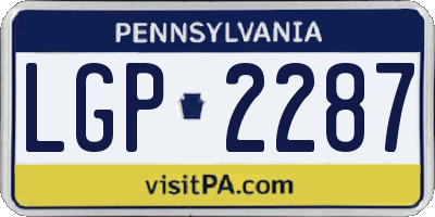 PA license plate LGP2287