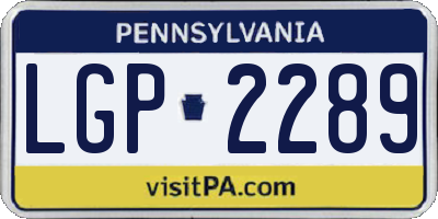 PA license plate LGP2289
