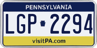 PA license plate LGP2294