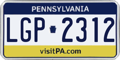 PA license plate LGP2312