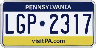 PA license plate LGP2317