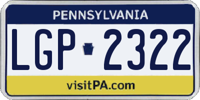 PA license plate LGP2322