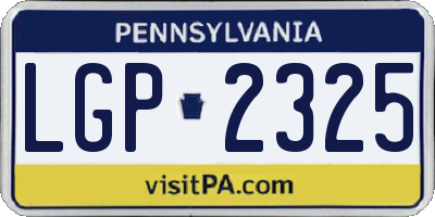 PA license plate LGP2325