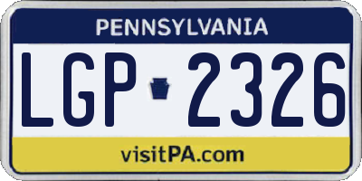 PA license plate LGP2326