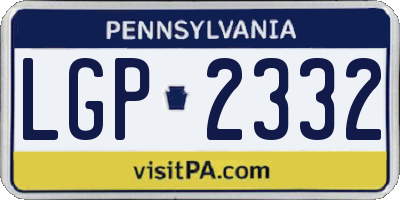 PA license plate LGP2332