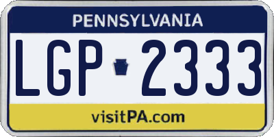 PA license plate LGP2333