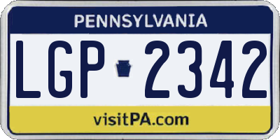 PA license plate LGP2342